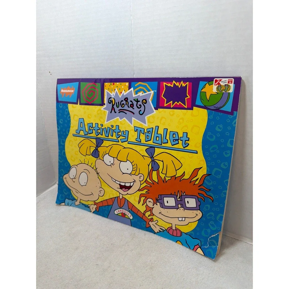 NEW Landoll Rugrats Activity Tablet Kids Blue Vintage 1998 Nickelodeon Puzzles